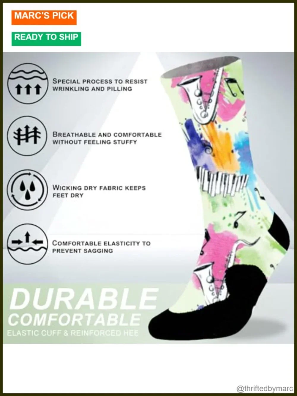 Novelty Crazy Print Geometric Pattern Socks Mid-Calf Stretchy Breathable